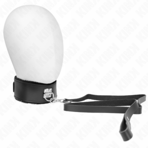 KINK – COLLANA CON CINTURA 116 CM CON CINTURINO IN PELLE NERA REGOLABILE 40-48 CM X 6 CM