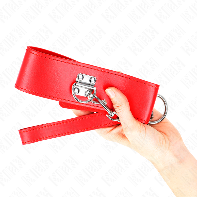 KINK - COLLANA CON CINTURA 65 CM CON LARGO CINTURINO ROSSO REGOLABILE 33,5-41 CM X 5 CM - immagine 4