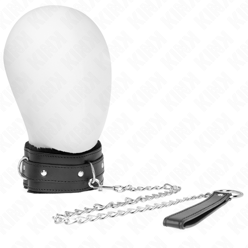 KINK – COLLARE CON GUINZAGLIO 65 CM CON RESTRIZIONI NERO 36-42 CM X 5,5 CM