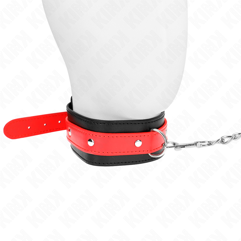 KINK - COLLANA CON CINTURINO ROSSO 65 CM REGOLABILE 36-43 CM X 5 CM - immagine 2
