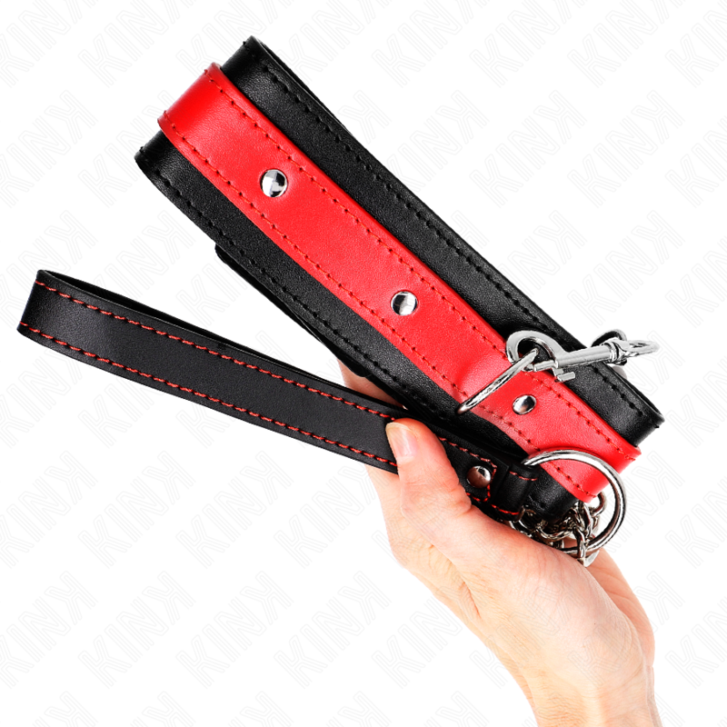 KINK - COLLANA CON CINTURINO ROSSO 65 CM REGOLABILE 36-43 CM X 5 CM - immagine 3