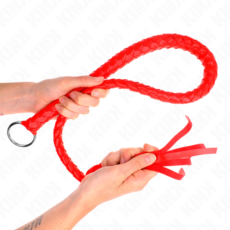 KINK – FRUSTA SERPENTE CON ANELLO MANO ROSSO 65 CM