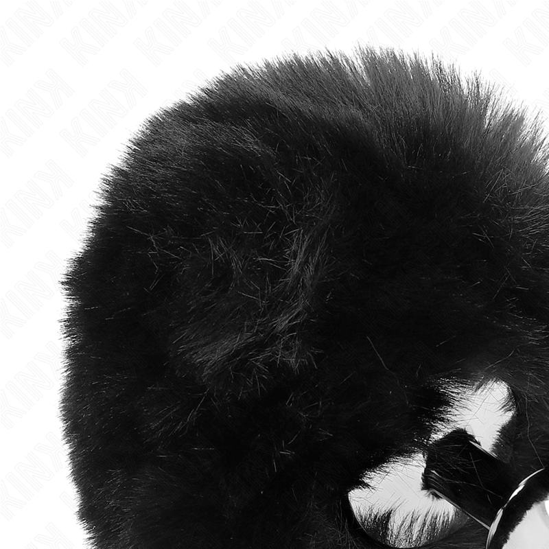 KINK - SPINA IN ACCIAIO INOSSIDABILE 7 x 3 CM CON CODA DI CONIGLIO IN ECOPELLICCIA NERA 8 CM - immagine 3