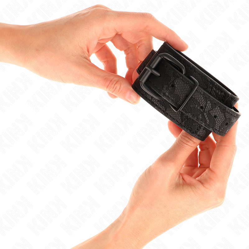 KINK - POLSI RICOPERTI DI PIZZO SCURO REGOLABILI NERO 19-26 CM - immagine 4