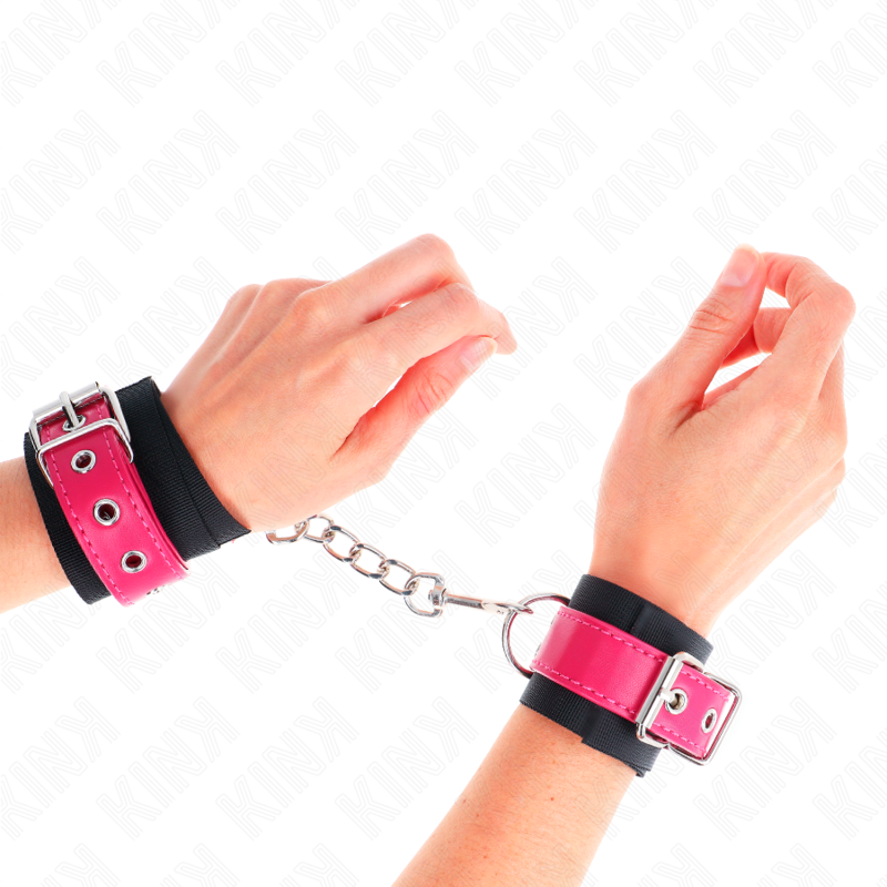 KINK – RESISTENZA DA POLSO IN NYLON NERO CON CINTURA IN SIMILPELLE ROSA LAMPONE REGOLABILE 19-29 CM X 5,1 CM KINK – RESISTENZA DA POLSO IN NYLON NERO CON CINTURA IN SIMILPELLE ROSA LAMPONE REGOLABILE 19-29 CM X 5,1 CM