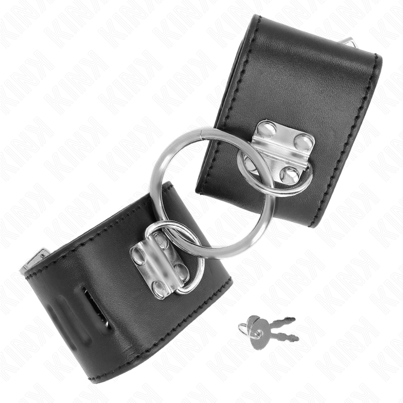 KINK - POLSO FISSO CON CHIUSURA AD ANELLO E LUCCHETTO NERO REGOLABILE 16-23 CM X 5,5 CM - immagine 2