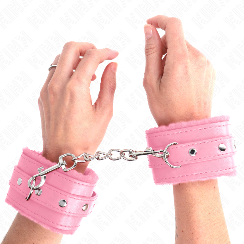 KINK – POGGIPOLSI PREMIUM RIVESTITI IN PELLICCIA ROSA CON CINTURA ROSA REGOLABILE 17-29 CM X 6 CM