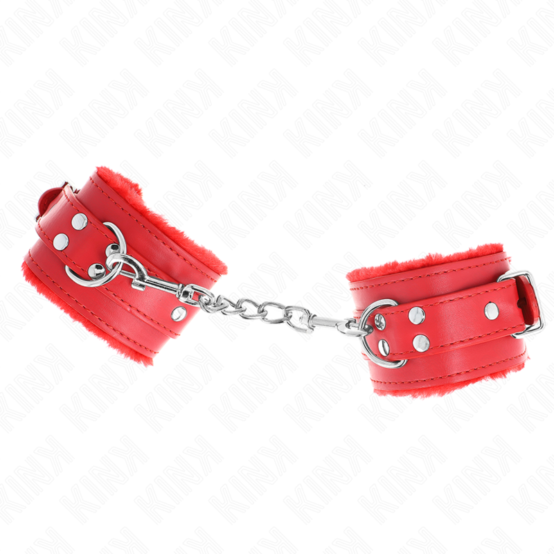 KINK - RESISTENZA DA POLSO IMBOTTITA IN PELLICCIA ROSSO CON CINTURA ROSSA REGOLABILE 17-29 CM X 6 CM - immagine 3
