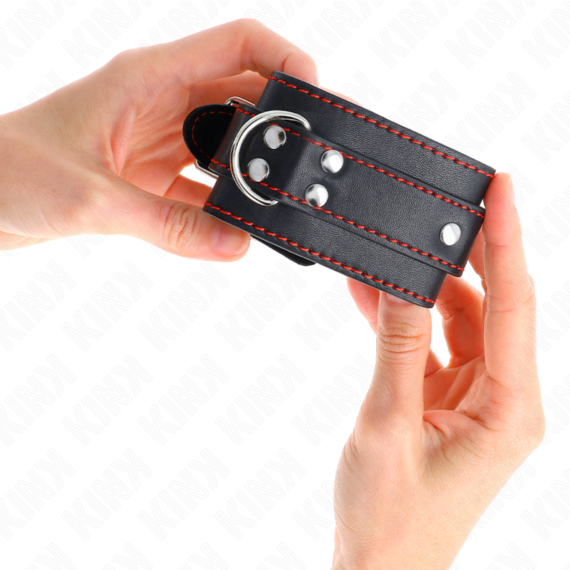 KINK - RESISTENZA DA POLSO NERA CON FODERA ROSSA REGOLABILE 20-28 CM X 5,5 CM - immagine 3