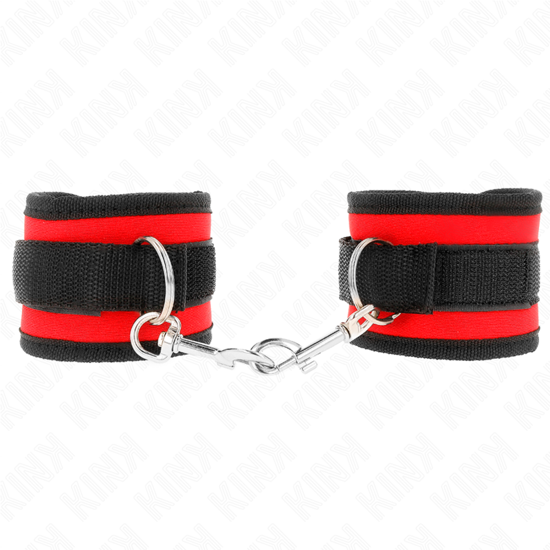 KINK - TENUTA DA POLSO IN NYLON HOOK&LOOP ROSSO-NERO MODELLO 2 REGOLABILE 18-35 CM X 6 CM - immagine 2