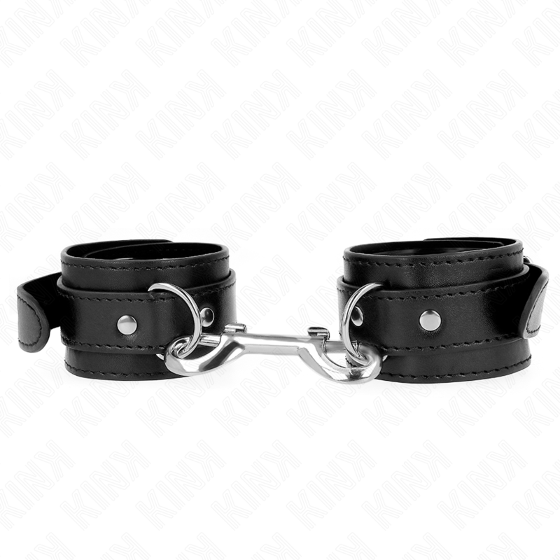 KINK - POTENZIALE DA POLSO FILA DI RIVETTI SINGOLA NERA REGOLABILE 17-28 CM X 5 CM - immagine 2