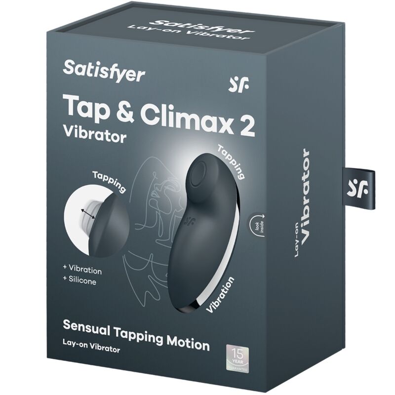 SATISFYER - TAP & CLIMAX 2 VIBRATORE E STIMOLATORE GRIGIO - immagine 5