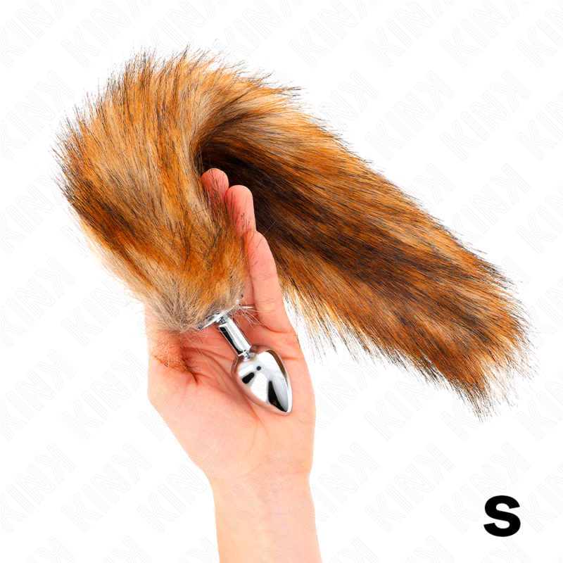 KINK – PLUG ANALE TAGLIA S 7 X 3 CM CON CODA SINTETICA 40 CM MARRONE