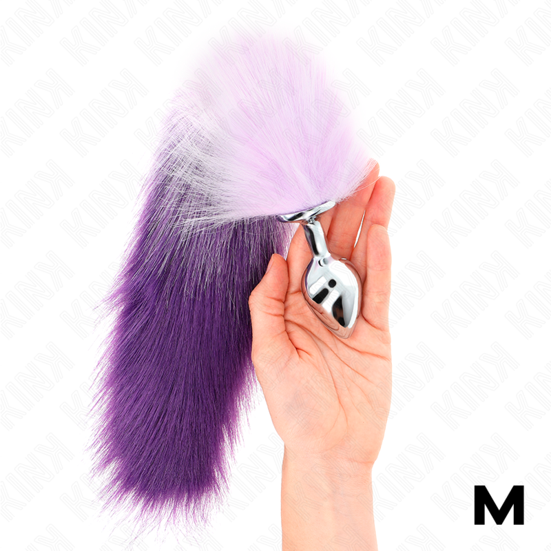 KINK – PLUG ANALE MISURA M 8 X 3,5 CM CON CODA SINTETICA 40 CM VIOLA