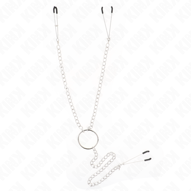KINK – PINZE PER CAPEZZOLI TRIPLI E CLIT CON CATENA MODELLO 1 KINK – PINZE PER CAPEZZOLI TRIPLI E CLIT CON CATENA MODELLO 1