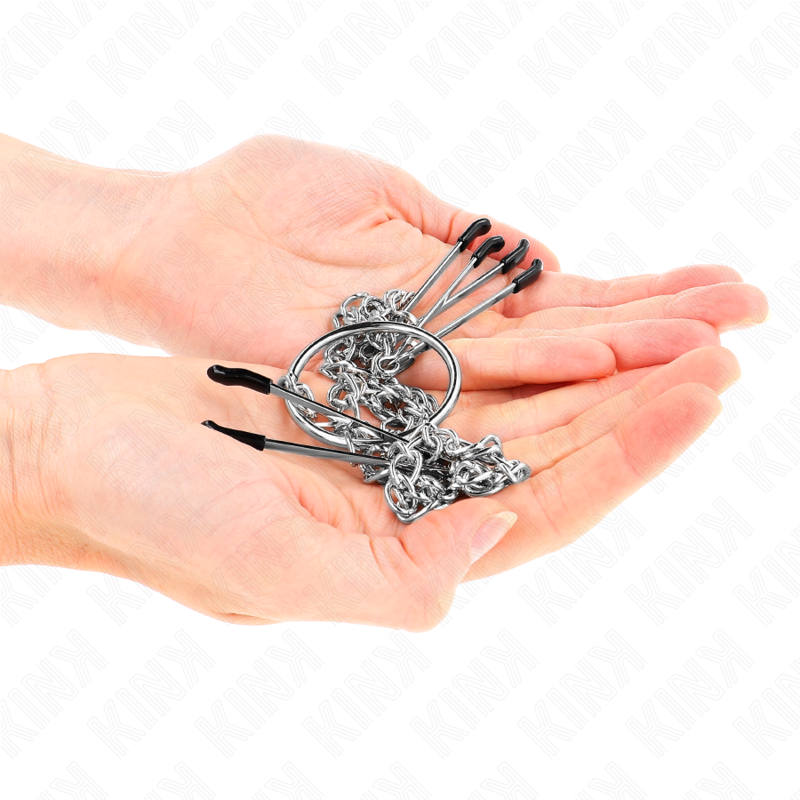 KINK - PINZE PER CAPEZZOLI TRIPLI E CLIT CON CATENA MODELLO 1 - immagine 4