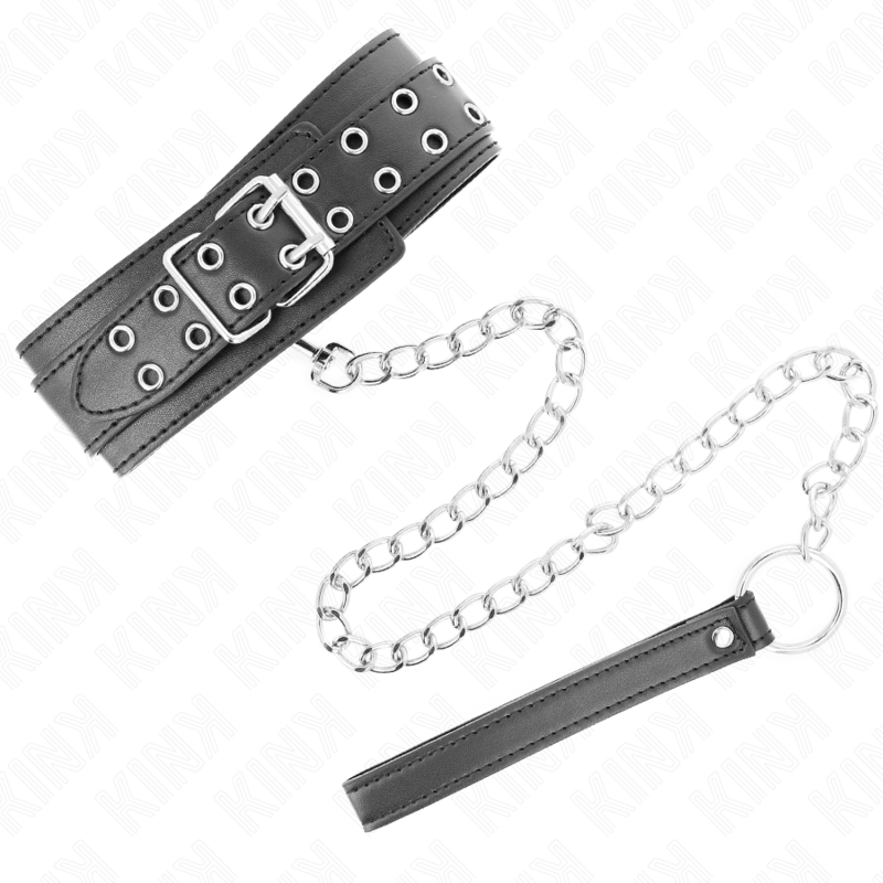 KINK - COLLANA CON CINTURINO 65 CM FIBBIE ARGENTO REGOLABILE 33-46 CM X 5,5 CM - immagine 2