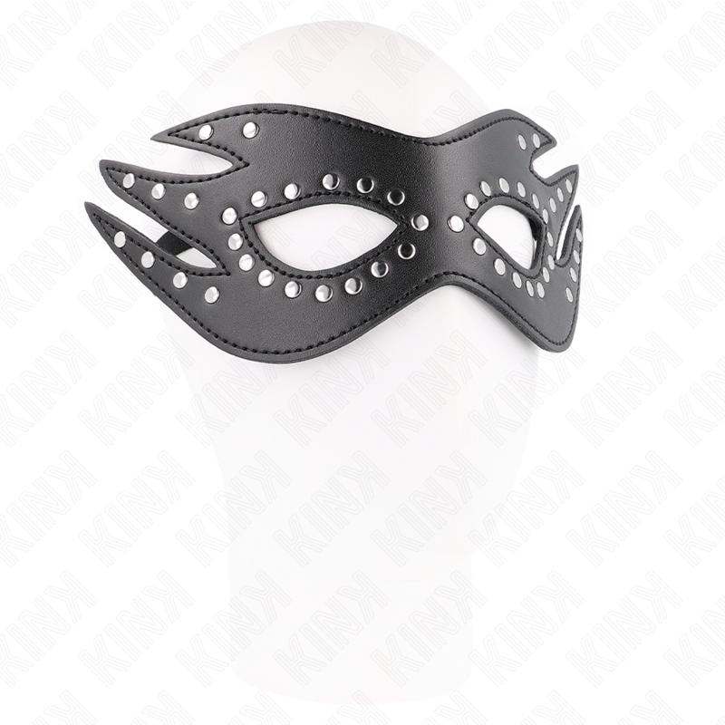 KINK – MASCHERA IN SIMILPELLE CON RIVETTI MODELLO 3 26 x 9,5 CM