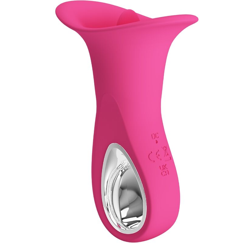 PRETTY LOVE - CLYDE VIBRATORE ORALE LINGUA VIBRANTE 12 VIBRAZIONI ROSA - immagine 3