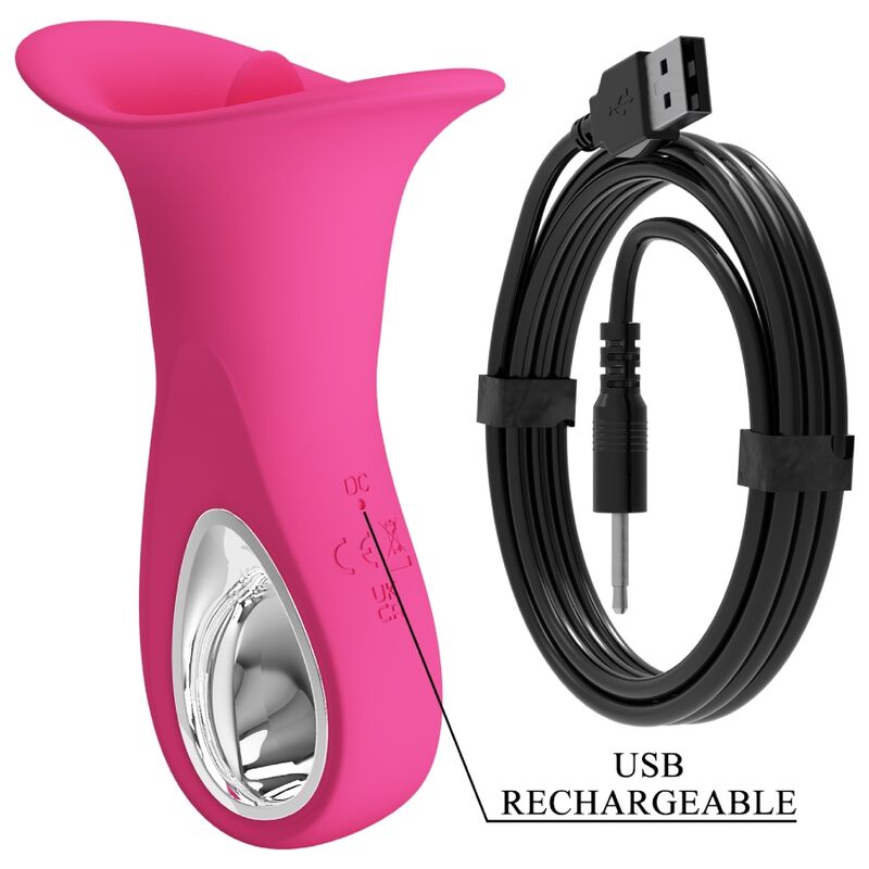 PRETTY LOVE - CLYDE VIBRATORE ORALE LINGUA VIBRANTE 12 VIBRAZIONI ROSA - immagine 4