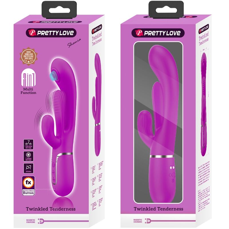 PRETTY LOVE - SHANIA VIBRATORE TRIPLO CONIGLIO MULTIFUNZIONE ROSA - immagine 4
