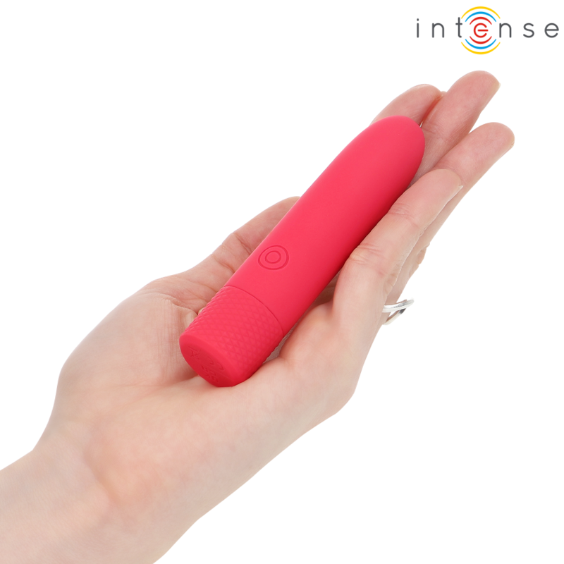 INTENSE - SYMONE PROIETTILE VIBRANTE RICARICABILE USB 8 VIBRAZIONI ROSSO 10 X 2,2 CM - immagine 4