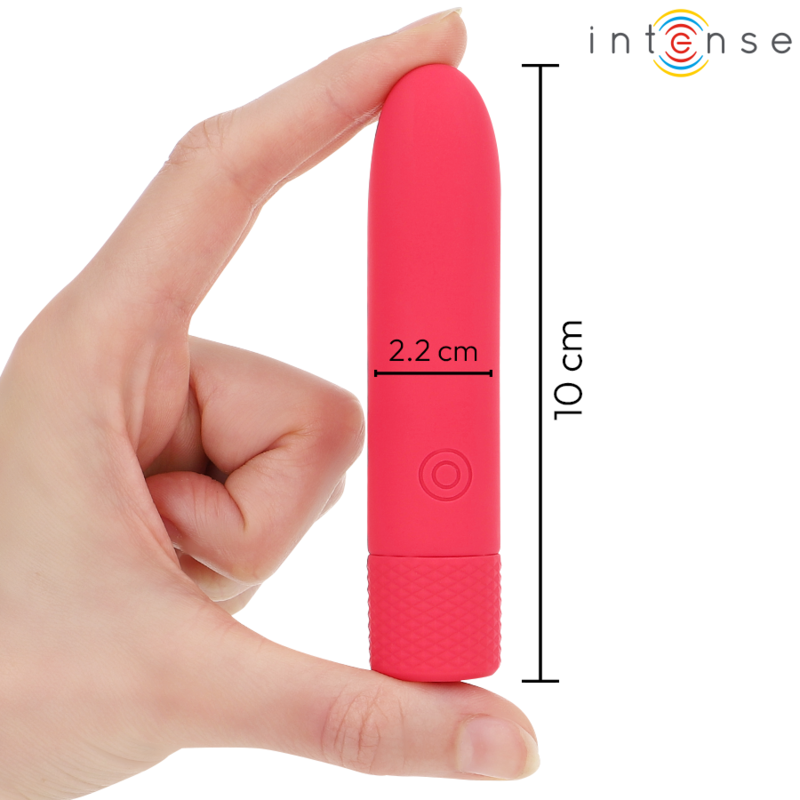 INTENSE - SYMONE PROIETTILE VIBRANTE RICARICABILE USB 8 VIBRAZIONI ROSSO 10 X 2,2 CM - immagine 3