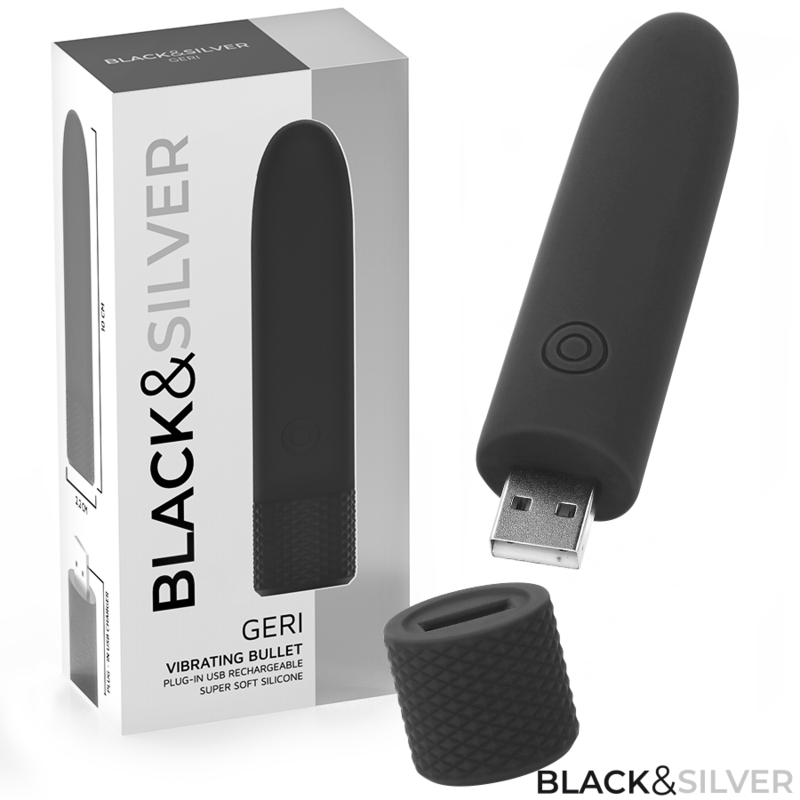 BLACK & SILVER – GERI USB RICARICABILE VIBRANTE BULLET 8 VIBRAZIONI NERO 10 X 2,2 CM BLACK & SILVER – GERI USB RICARICABILE VIBRANTE BULLET 8 VIBRAZIONI NERO 10 X 2,2 CM