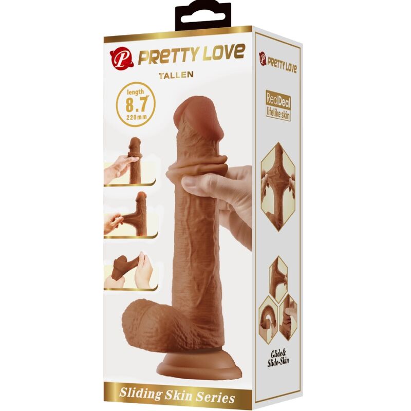 PRETTY LOVE - DILDO REALISTICO ALTO 22 CM MARRONE - immagine 2