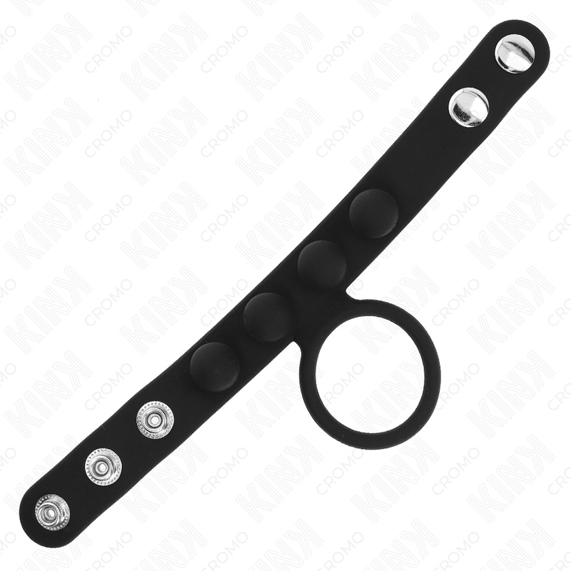 KINK - ANELLO PER PENE IN PELLE 3,5 CM CON CHIUSURA A PRESSIONE 23 X 2 CM - immagine 2