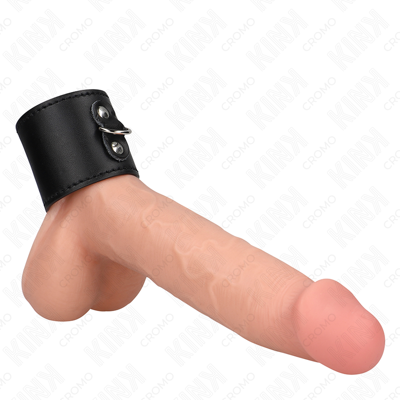 KINK – ANELLO PER PENE IN PELLE CON CHIUSURA A PRESSIONE 18 X 5 CM