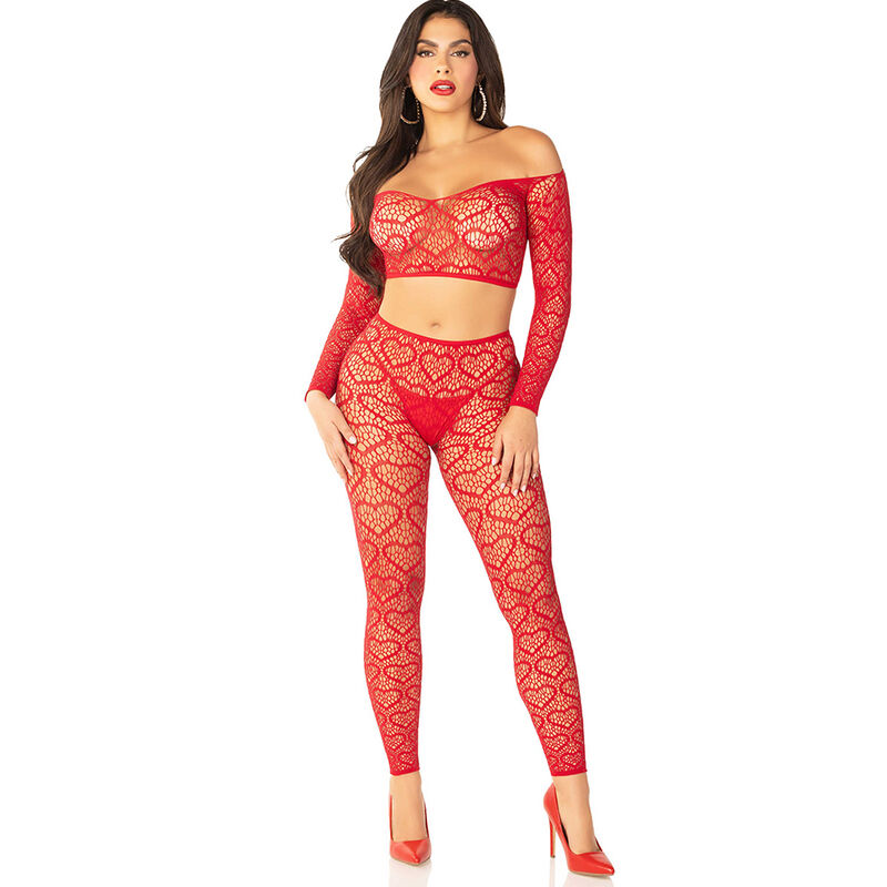LEG AVENUE – CROP TOP + CALZE ROSSO TAGLIA UNICA LEG AVENUE – CROP TOP + CALZE ROSSO TAGLIA UNICA