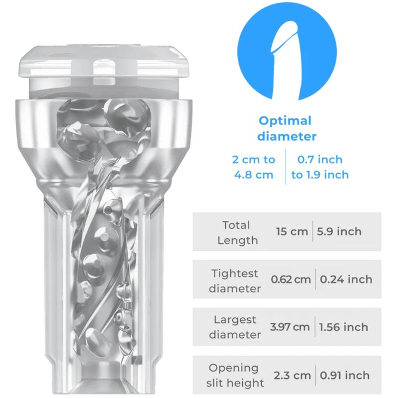 KIIROO – FEEL POCKET STROKER CRYSTAL DI KIIROO TRASPARENTE KIIROO – FEEL POCKET STROKER CRYSTAL DI KIIROO TRASPARENTE