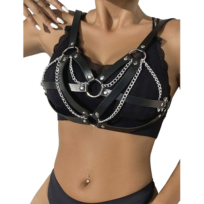 SUBBLIME - 953713 CINTURA PUNK BONDAGE FIBBIA METALLO NERA TAGLIA UNICA - immagine 3