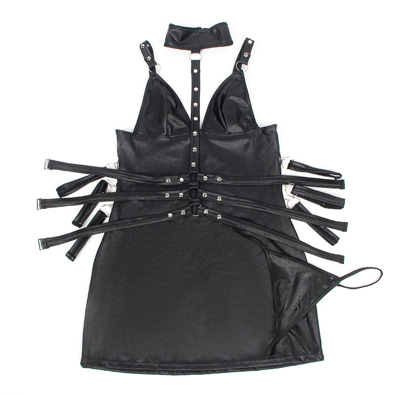 SUBBLIME - 954406 VESTITO BONDAGE IN PELLE NERO S/M - immagine 5