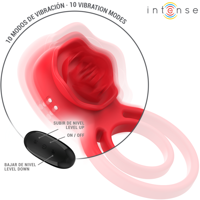 INTENSE - GAIL STIMOLATORE ROSE 10 VIBRAZIONI ROSSO TELECOMANDO - immagine 2