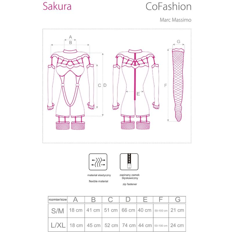 LIVCO CORSETTI FASHION - SAKURA CF 90357 TUTA + GUANTI LUNGHI + CINTURA REGGICALZE NERA L/XL - immagine 2