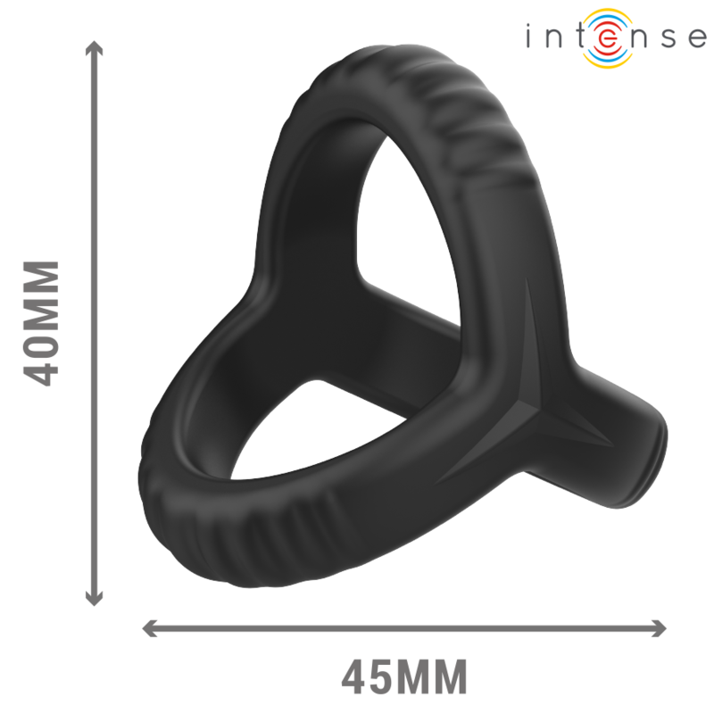 INTENSE – CARSON DOPPIO ANELLO PER PENE IN SILICONE MODELLO NERO 4