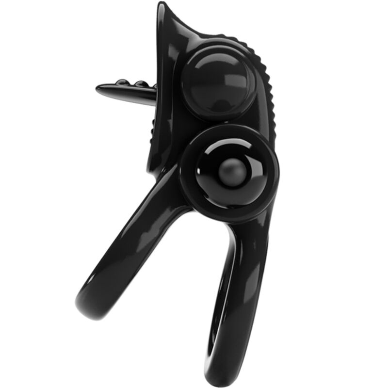 PRETTY LOVE - PASSIONATE RING DOPPIO ANELLO VIBRANTE + STIMOLATORE CLITORIDE NERO - immagine 3