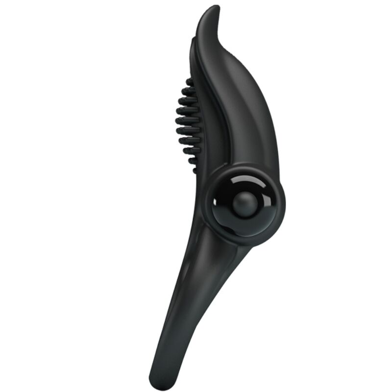 PRETTY LOVE - DOPPIO ANELLO VIBRANTE + STIMOLATORE CLITORIDEO 10 VIBRAZIONI NERO - immagine 3