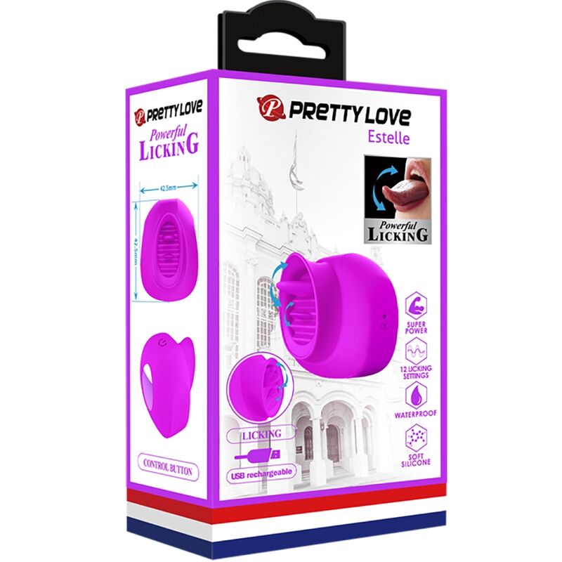 PRETTY LOVE - ESTELLE STIMOLATORE PER CLITORIDE LINGUA 12 VIBRAZIONI VIOLA - immagine 5