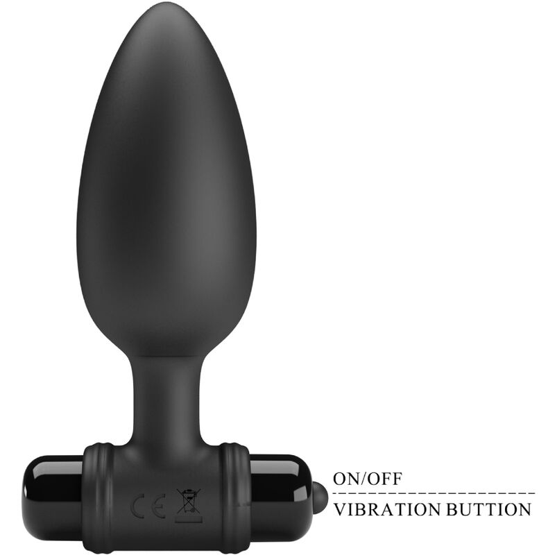 PRETTY LOVE - VIBRA BUTT PLUG 2 PLUG ANALE 10 VIBRAZIONI NERO - immagine 4