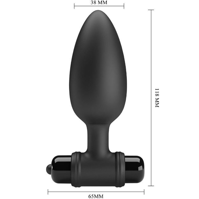 PRETTY LOVE - VIBRA BUTT PLUG 2 PLUG ANALE 10 VIBRAZIONI NERO - immagine 5