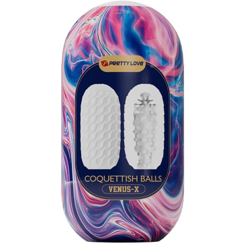 PRETTY LOVE - COQUETISH BALLS SILICONE MASTURBATORE MASCHILE BIANCO - immagine 4
