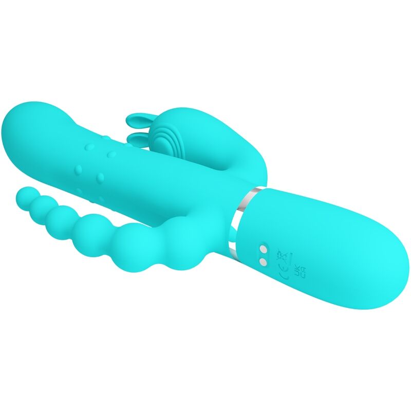 PRETTY LOVE - CAMMY 4 IN 1 MULTIFUNZIONE VIBRATORE TRIPLE RABBIT BLU - immagine 2