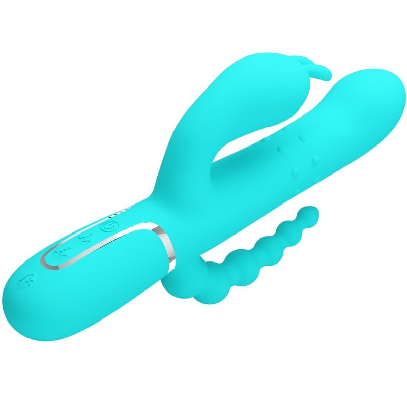 PRETTY LOVE - CAMMY 4 IN 1 MULTIFUNZIONE VIBRATORE TRIPLE RABBIT BLU - immagine 4
