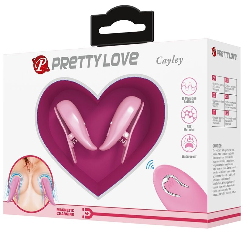 PRETTY LOVE - MORSETTI PER CAPEZZOLI CAILEY 10 VIBRAZIONI TELECOMANDO ROSA - immagine 7