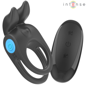 INTENSE – SAM VIBRATORE DOPPIO ANELLO PER PENE 10 VIBRAZIONI NERO