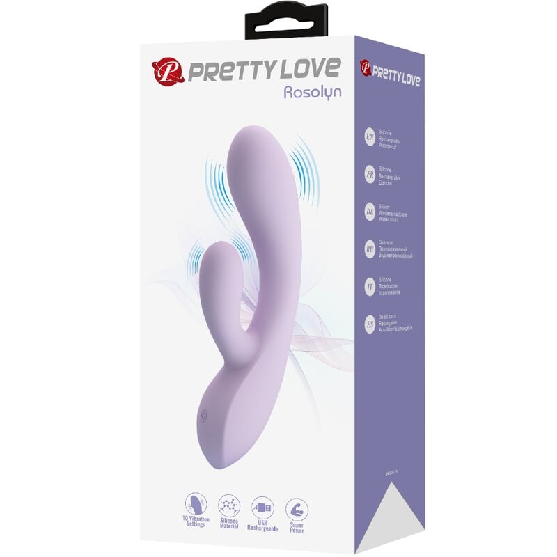 PRETTY LOVE - VIBRATORE CONIGLIO ROSOLYN 10 VIBRAZIONI VIOLA - immagine 2
