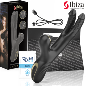 IBIZA – TWO DRAGONS DOPPIO VIBRATORE NERO